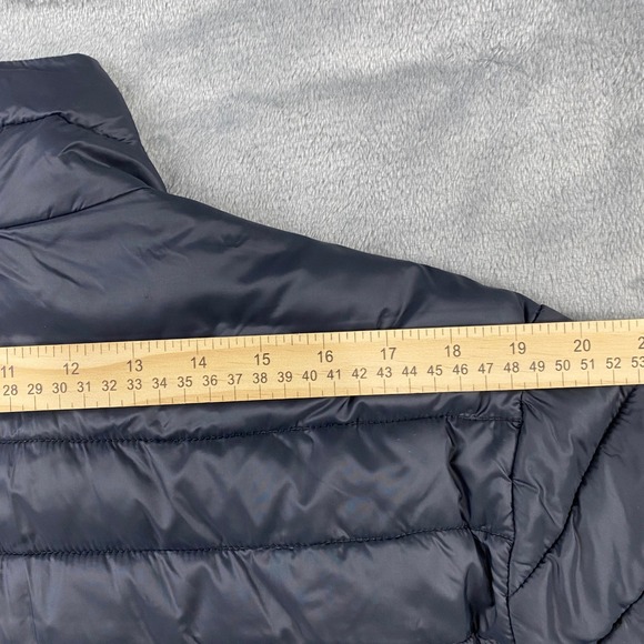 Mens Packable Insulated Puffer Large Jacket Black Full Zip Lightweight Very Warm - Picture 10 of 12